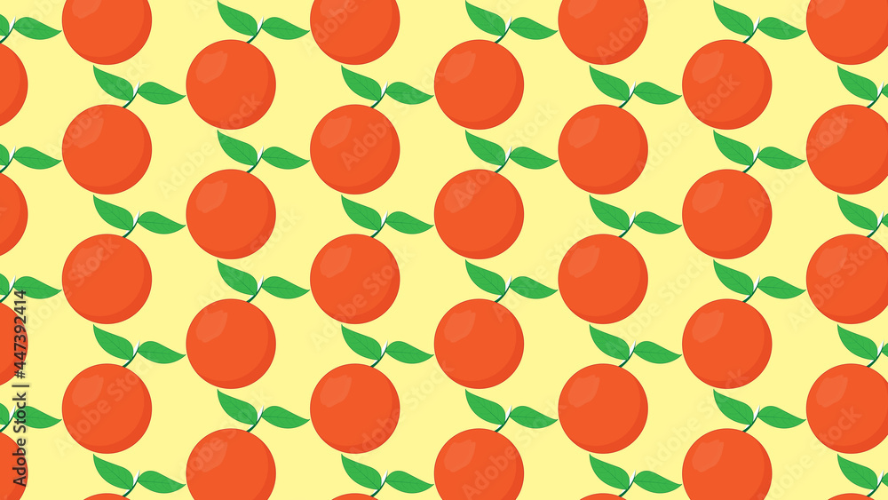 Aufkleber orange on green background illustration. orange pattern for printing. flat design vector.