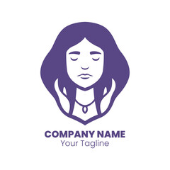 Beautiful woman silhouette logo design vector