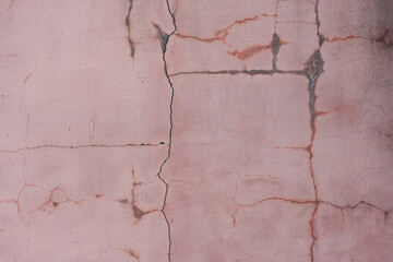 pink cracked wall