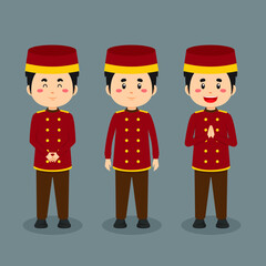 Bellboy Character with Various Expression