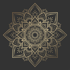 Mandala pattern design with hand drawn, Vector mandala Oriental pattern, Unique design with petal flower. Concept relax and meditation use for page logo book