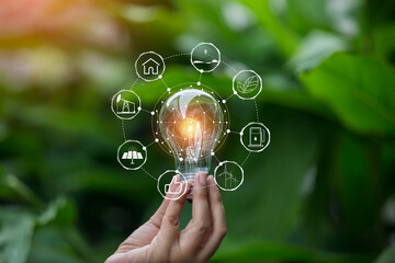 Light bulbs that grow, in the concept of energy in nature.