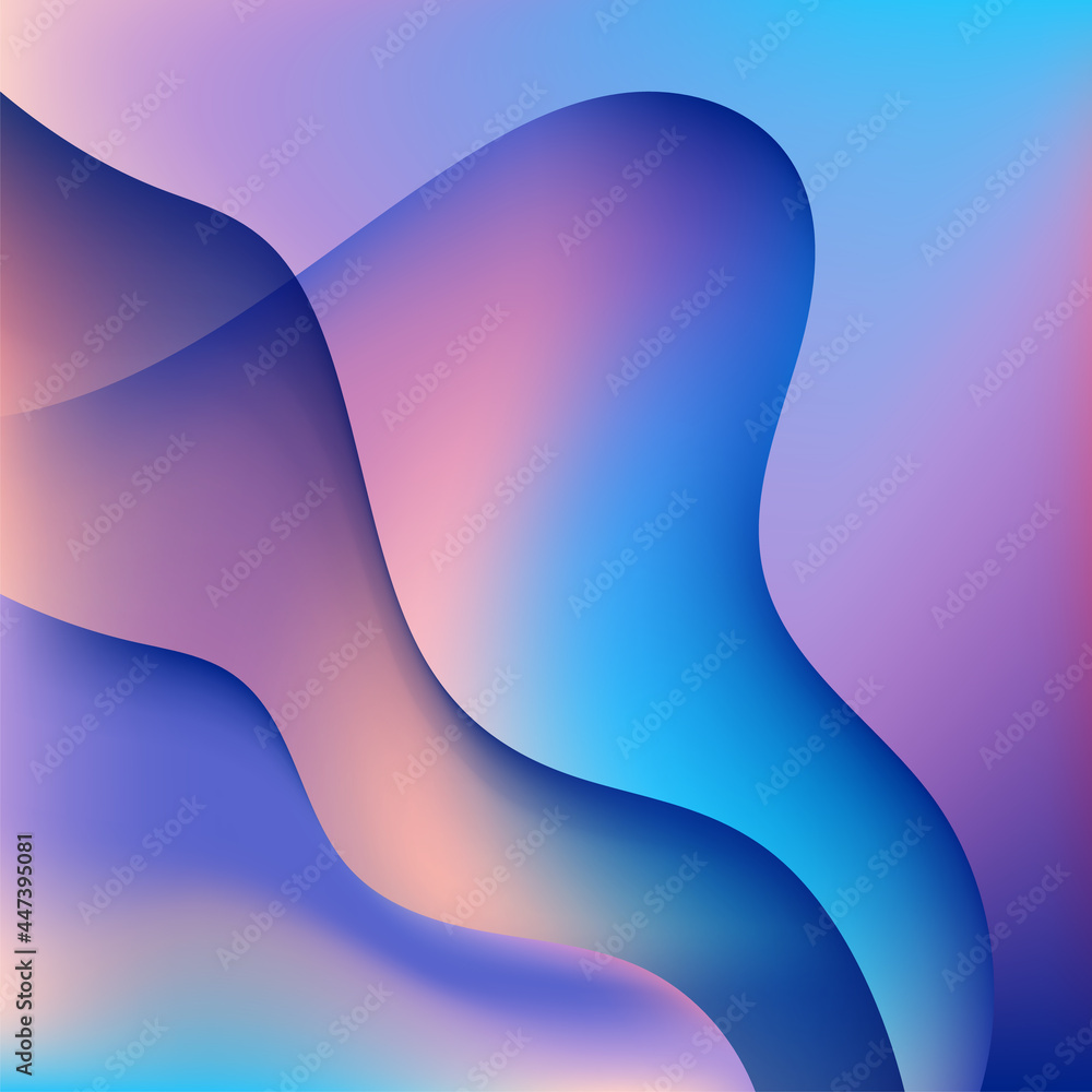 Aufkleber abstract curved waves background paper cut vector
