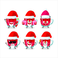 Santa Claus emoticons with rooibos tea cartoon character. Vector illustration