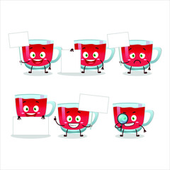 Rooibos tea cartoon character bring information board. Vector illustration