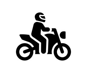 Plakat Motorbike driver icon isolated on white background.