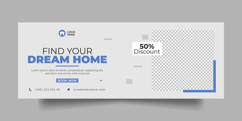 Real estate facebook cover social media post and web banner template