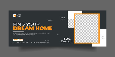 Real estate facebook cover social media post and web banner template