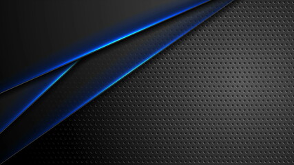 Futuristic technology background with blue glowing lines