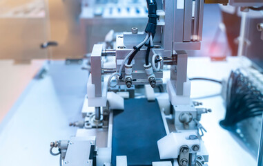 automatic machine tool in industrial manufacture factory,Smart factory industry 4.0 concept.