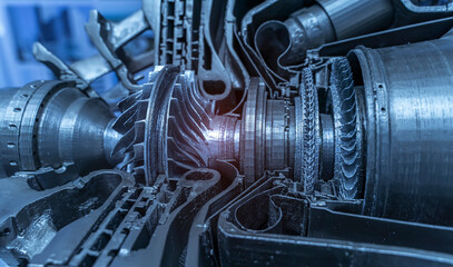 3D printer jet engine printed model plastic