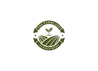 arable land and plantation area logo on white background