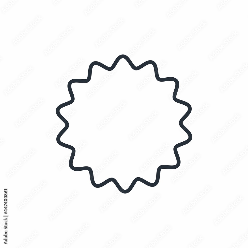 Poster decorative sticky label. empty round notes, adhesive tag. vector linear icon isolated on white backg