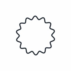 Decorative sticky label.  Empty round  notes, adhesive tag. Vector linear icon isolated on white background