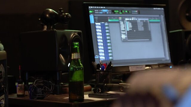 Music Recording Studio Computer and Desk