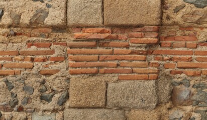 Roman Damaged Brick Wall texture background