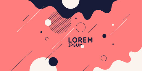Abstract background in a modern trendy style. Poster with simple flat organic shapes, geometric shapes.