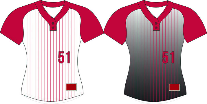 Softball Two Button Jersey Vectors 