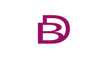 Alphabet letters Initials Monogram logo BD, DB, B and D