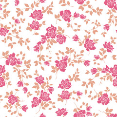 Seamless pattern with a beautiful bouquet of roses,
