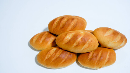  bread roll on White background