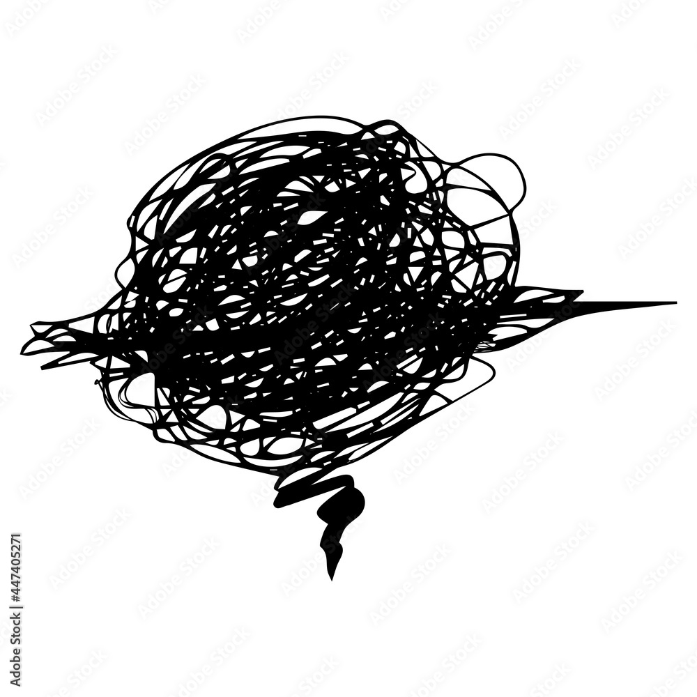 Poster hand drawn scribble sketch circle object. tangled grungy round scribble. isolated on white backgroun