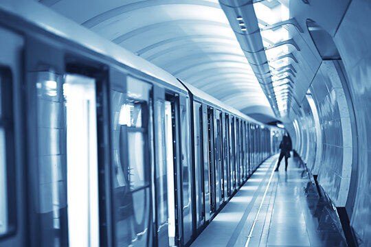 wagon train subway movement, transportation concept abstract background without people
