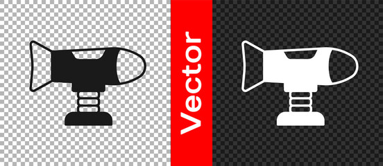 Black Swing plane on the playground icon isolated on transparent background. Childrens carousel with plane. Amusement icon. Vector