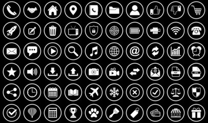 website icon set vector sign symbol of contact us