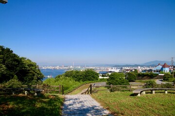 Fototapeta na wymiar 港が見える丘（福島県・いわき市）