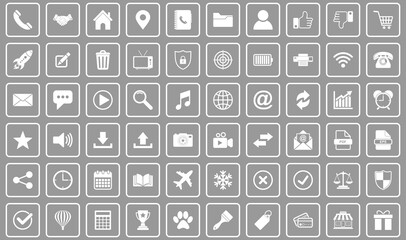 website icon set vector sign symbol of contact us