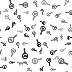Black Broken heart or divorce icon isolated seamless pattern on white background. Love symbol. Valentines day. Vector
