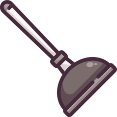 plunger line icon