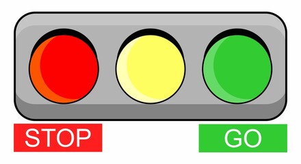Traffic light close up.
Traffic warning and regulation.