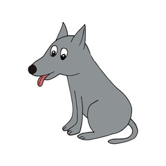 dog icon. hand drawn doodle. vector, cartoon, minimalism. pet, animal, cute, funny.