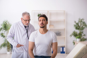 Young male patient visiting old male doctor