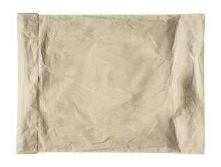 Empty mockup bag. White rough parcel template on white background.