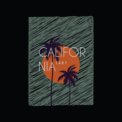 California vector illustration and typography, perfect for t-shirts, hoodies, prints etc.