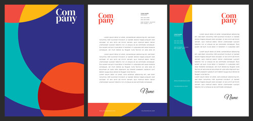 color geometric letterhead design template