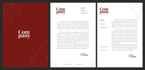 minimalistic ornament letterhead design template