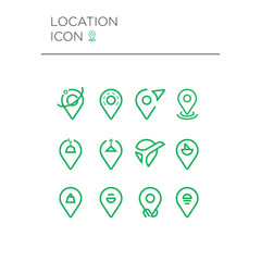 flat line location design icon