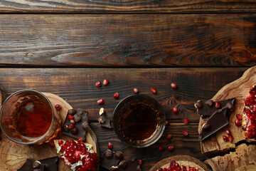 Concept of hard alcoholic drinks with cognac