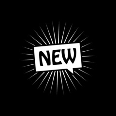 Speech bubble banner NEW isolated on dark background