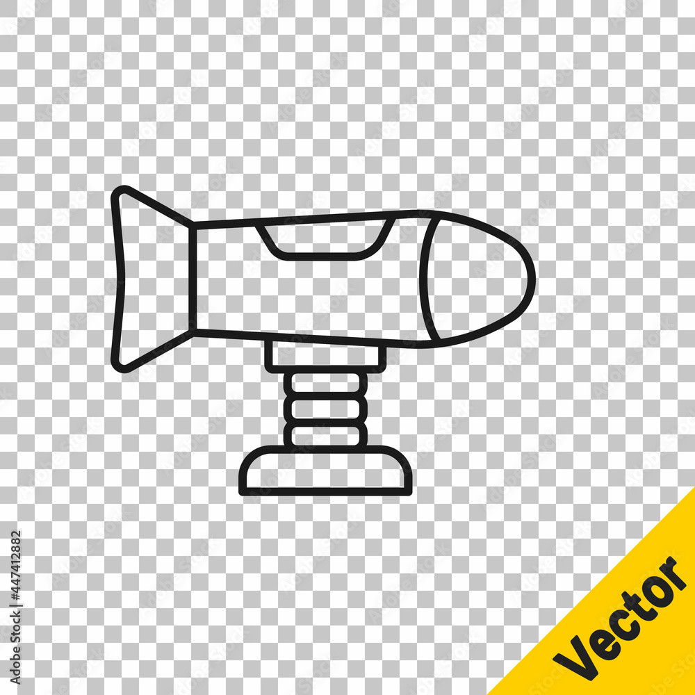 Aufkleber black line swing plane on the playground icon isolated on transparent background. childrens carousel