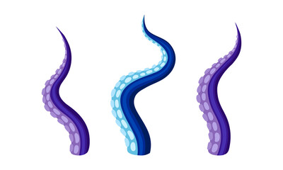 Octopus Tentacles or Limbs Wiggling and Snaking Vector Set