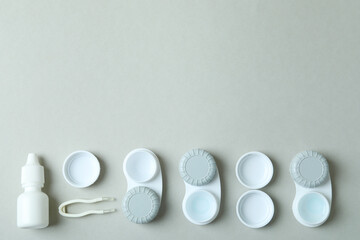 Concept of contact lenses for eyes, health care