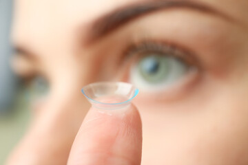 Concept of contact lenses for eyes, health care