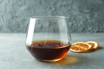 Concept of hard alcoholic drinks with cognac