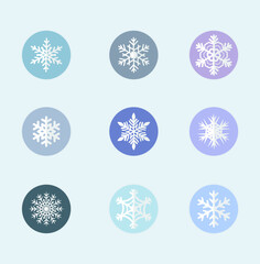 set of hand drawn snow flake highlight cover