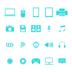 Vector illustration of technology concepts with blue icon